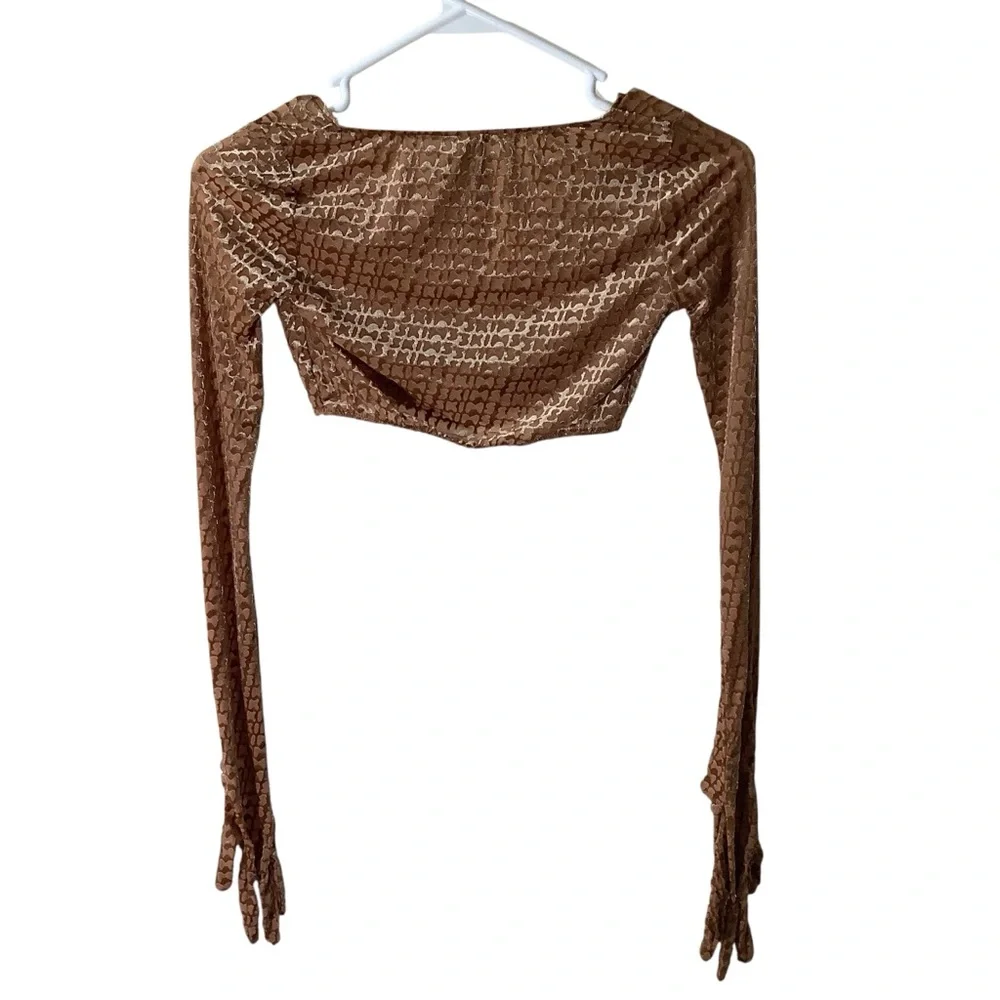 Skims Velvet Glove Brown Crop Top